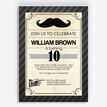 Moustache Themed Birthday Party Invitation additional 1