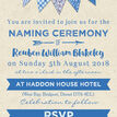 Blue Bunting Naming Ceremony Day Invitation additional 3