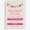 Pink Bunting Naming Ceremony Day Invitation additional 1