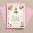 Pink & Blue Alice in Wonderland Baby Shower Invitation additional 3