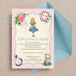 Pink & Blue Alice in Wonderland Baby Shower Invitation additional 4