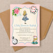 Pink & Blue Alice in Wonderland Baby Shower Invitation additional 2