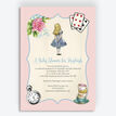 Pink & Blue Alice in Wonderland Baby Shower Invitation additional 1