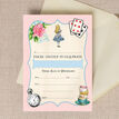 Pack of 10 Pink & Blue Alice In Wonderland Party Invitations additional 1