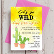 Let's Go Wild! / Cactus Birthday Party Invitation additional 4