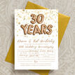 Gold Balloon Letters 30th / Pearl Wedding Anniversary Invitation additional 2
