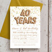 Gold Balloon Letters 40th / Ruby Wedding Anniversary Invitation additional 2