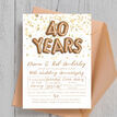 Gold Balloon Letters 40th / Ruby Wedding Anniversary Invitation additional 3