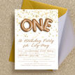 Gold Balloon Letters Birthday Party Invitation additional 3
