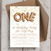 Gold Balloon Letters Birthday Party Invitation additional 6