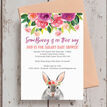 Flower Crown Bunny Rabbit Baby Shower Invitation additional 3