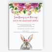 Flower Crown Bunny Rabbit Baby Shower Invitation additional 1