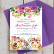 Flower Crown Animals Naming Day Ceremony Invitation additional 4