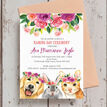 Flower Crown Animals Naming Day Ceremony Invitation additional 2