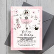 Prima Ballerina Ballet Themed Pink Birthday Party Invitation additional 4