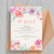 Pastel Floral 60th / Diamond Wedding Aniversary Invitation additional 1
