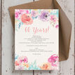 Pastel Floral 60th / Diamond Wedding Aniversary Invitation additional 3