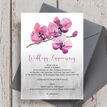 Orchid Flower 40th / Ruby Wedding Anniversary Invitation additional 2