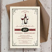 Vintage Wine Themed 60th / Diamond Wedding Anniversary Invitation additional 1