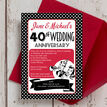 1960s Retro Rockabilly 40th / Ruby Wedding Anniversary Invitation additional 2