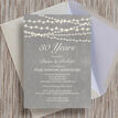 Grey Fairy Lights 30th / Pearl Wedding Anniversary Invitation additional 1
