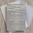 Grey Fairy Lights 60th / Diamond Wedding Anniversary Invitation additional 1