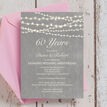 Grey Fairy Lights 60th / Diamond Wedding Anniversary Invitation additional 4