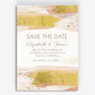 Blush Pink & Gold Brush Strokes Wedding Save the Date additional 1
