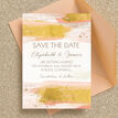 Blush Pink & Gold Brush Strokes Wedding Save the Date additional 2