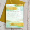 Mint Green & Gold Brush Strokes Wedding Save the Date additional 2
