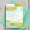 Mint Green & Gold Brush Strokes Wedding Save the Date additional 4