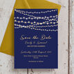 Navy Blue & Gold Fairy Lights Wedding Save the Date additional 3