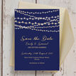 Navy Blue & Gold Fairy Lights Wedding Save the Date additional 2