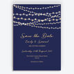 Navy Blue & Gold Fairy Lights Wedding Save the Date additional 1