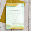 Mint Green & Gold Brush Strokes Wedding Invitation additional 3