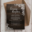 Rustic Wood & Lace Evening Reception Invitation additional 2