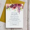 Burgundy Watercolour Floral Evening Reception Invitation additional 3