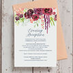 Burgundy Watercolour Floral Evening Reception Invitation additional 4