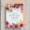 Burgundy Watercolour Floral Save the Date additional 3