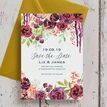 Burgundy Watercolour Floral Save the Date additional 4