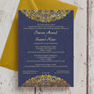 Navy Blue & Gold Indian / Asian Wedding Invitation additional 2