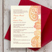 Orange & Red Paisley Indian / Asian Wedding Invitation additional 2
