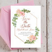Blush Pink Flowers Wedding Save the Date additional 5