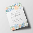 Peach & Blue Floral Wedding Order of Service Booklet additional 1