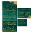 'Our Love Story' Emerald & Gold Wedding Invitation additional 3