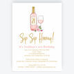 Sip Sip Hooray' Rose & Gold Wine Themed 21st Birthday Invitation additional 1