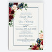 Navy, Burgundy & Blush Floral Frame Wedding Invitation additional 1