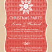 Rustic Red & Kraft Snowflake Personalised Christmas Party Invitations additional 2