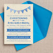 Vintage Blue Bunting Christening / Baptism Invitation additional 3