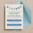 Vintage Blue Bunting Christening / Baptism Invitation additional 2